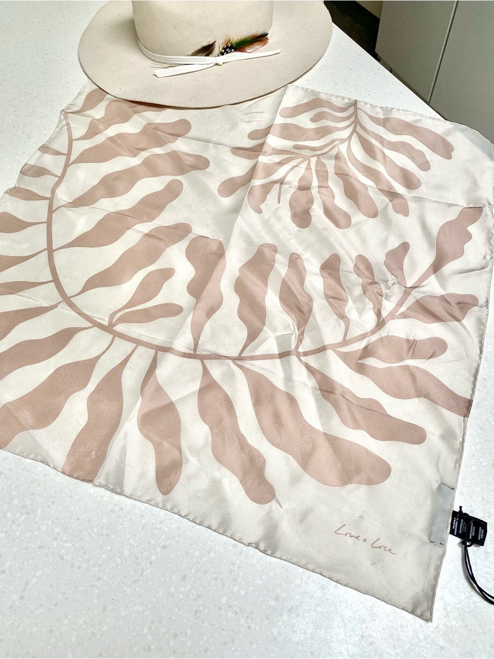 Stunning SILK boho scarf/wrap w botanical resort vacay safari beach vibe